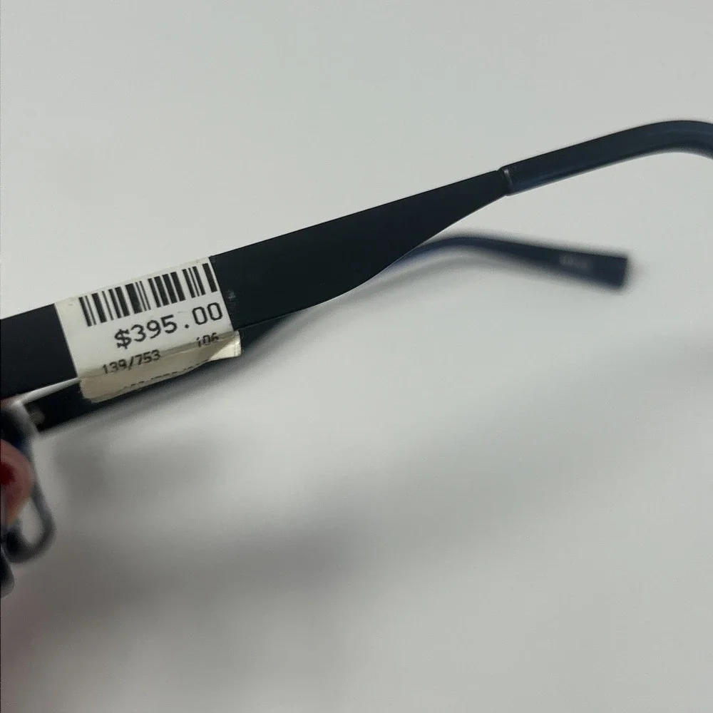 NWT Norman Childs SMITHFIELD Eyeglass 47-18-140 MGHB Unisex Kids Blk Blue Frame